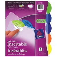 Intercalaires insérables d'Avery (AVE11200) - Paquet de 5 - Couleurs assorties