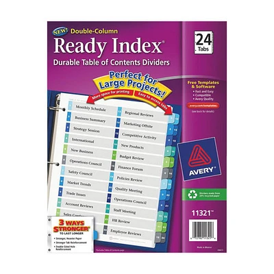 Avery Ready Index Table Of Contents Dividers (AVE11321) - 24 Pack - Assorted