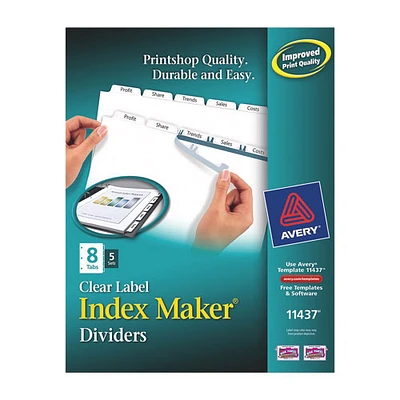 Intercalaires Index Maker d'Avery (AVE11437) - Paquet de 40 - Blanc