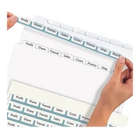 Avery Index Maker Easy Apply Clear Label Divider (AVE11437) - 8 Tabs - 5 Pack - White