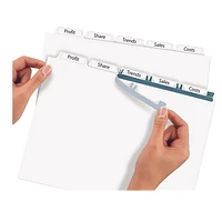 Avery Index Maker Easy Apply Clear Label Divider (AVE11446) - 5 Tabs - 25 Pack - White