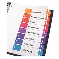 Intercalaires avec table des matières Ready Index d'Avery (AVE11133) - Paquet de 8 - Multicolore