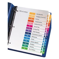 Avery Ready Index Table Of Contents Dividers (AVE11143) - 15 Pack - Assorted