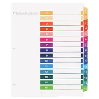 Avery Ready Index Table Of Contents Dividers (AVE11143) - 15 Pack - Assorted