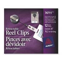 Avery Clip-On Retractable ID Reel (AVE74711) - 12 Pack - Black