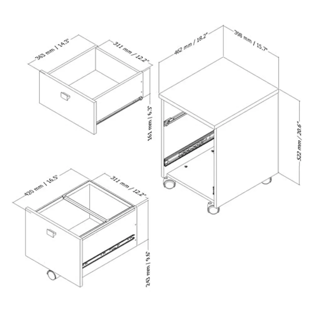 South Shore Interface Mobile Cabinet - Pure White