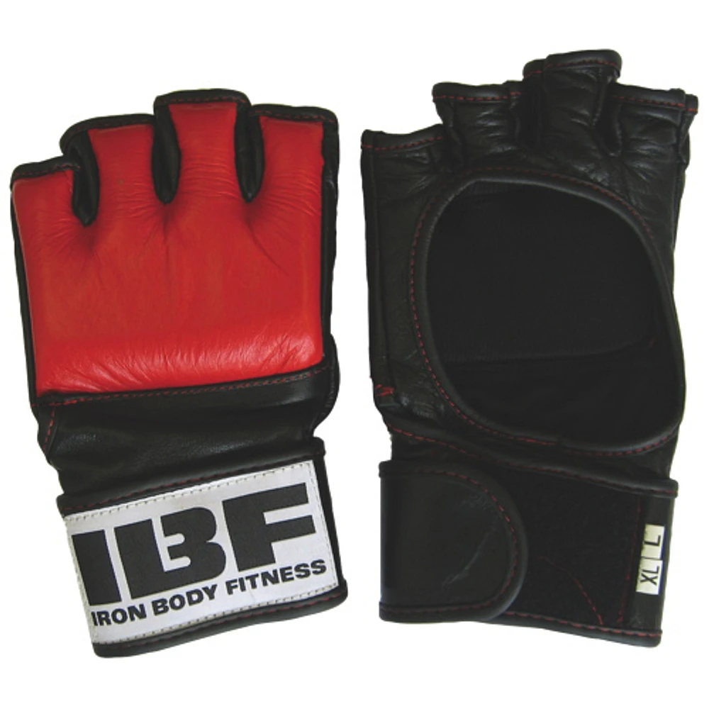 Gants Gripper Pro MMA d'Iron Body Fitness - Rouge/Noir