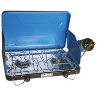 World Famous 2-Burner Propane Camping Stove - 10,000 BTU - Blue