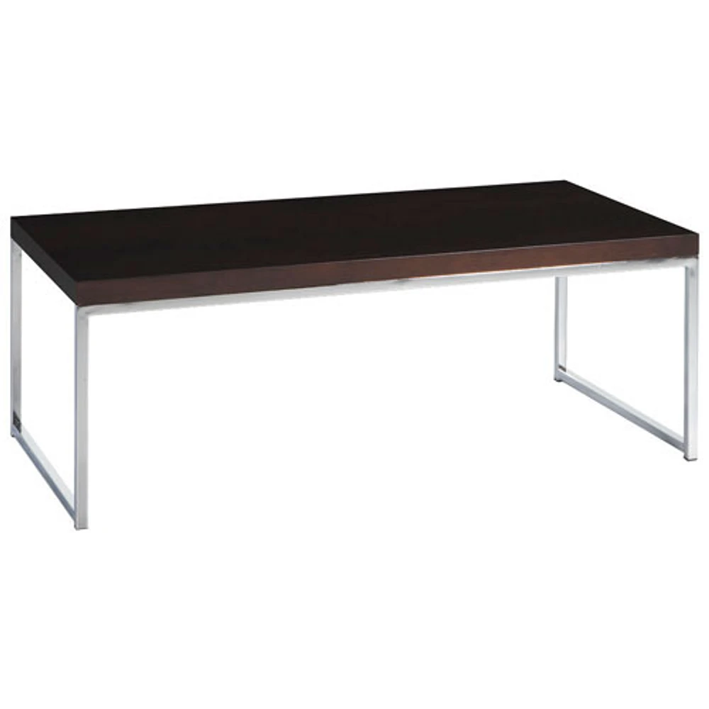 Wall Street Rectangular Coffee Table - Espresso/Chrome