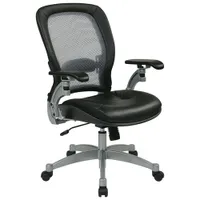 Space Seating Mesh AirGrid Leather Office Chair - Black