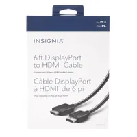 Insignia 1.8 m (6 ft.) DisplayPort to 4K HDMI Cable - Only at Best Buy