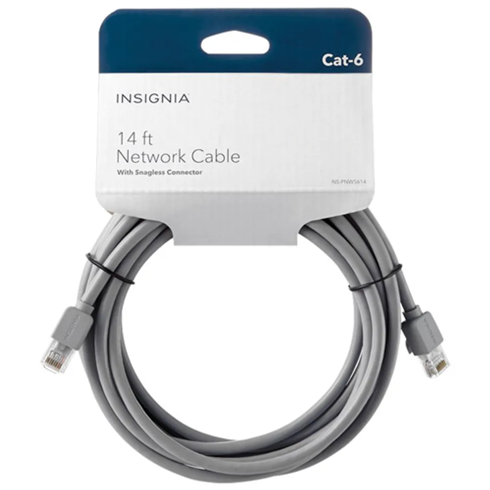 Insignia 4.3m (14 ft.) Cat6 Ethernet Cable - Grey - Only at Best Buy