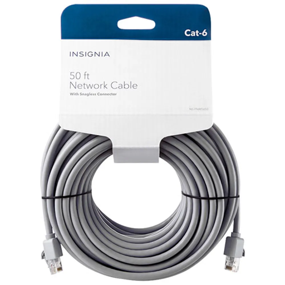 Insignia 15.2m (50 ft.) Cat6 Ethernet Cable - Grey - Only at Best Buy
