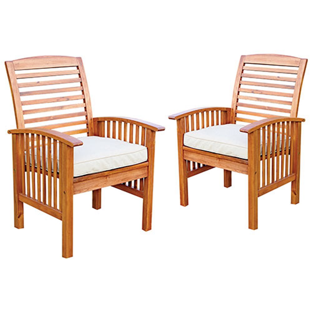 Traditional Patio Chair - Set of 2 - Brown