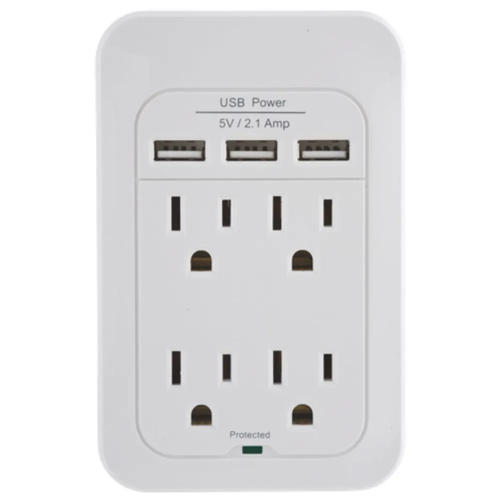 Insignia 4-Outlet Surge Protector With USB - Only at Best Buy