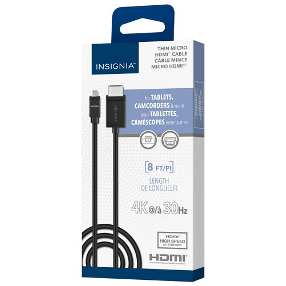 Insignia 2.4m (8 ft.) HDMI-to-Micro HDMI Cable (NS-PG08591-C) - Only at Best Buy