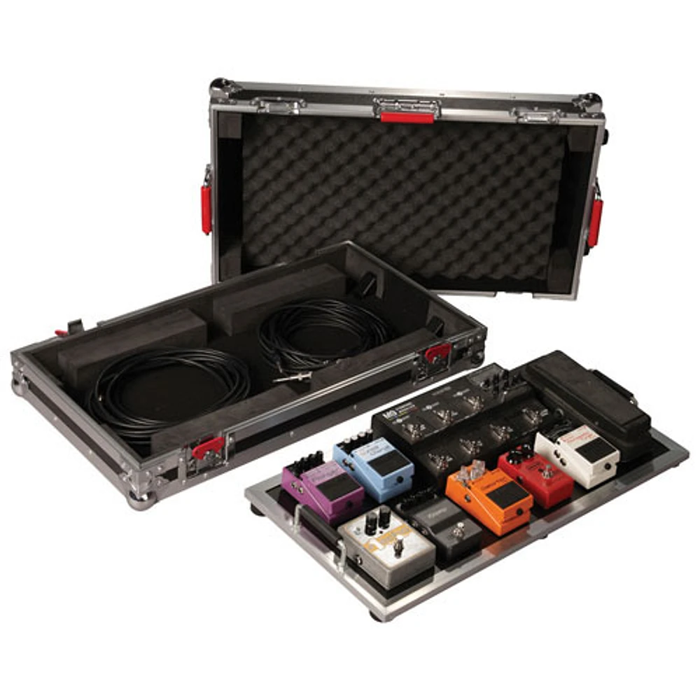 Gator Pedal Board With Large Hard Shell Carrying Case (G-TOUR-PEDALBOARDLGW) - Black