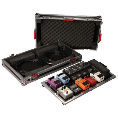 Gator Pedal Board With Large Hard Shell Carrying Case (G-TOUR-PEDALBOARDLGW) - Black