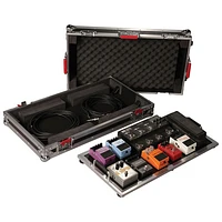 Gator Pedal Board With Large Hard Shell Carrying Case (G-TOUR-PEDALBOARDLGW) - Black