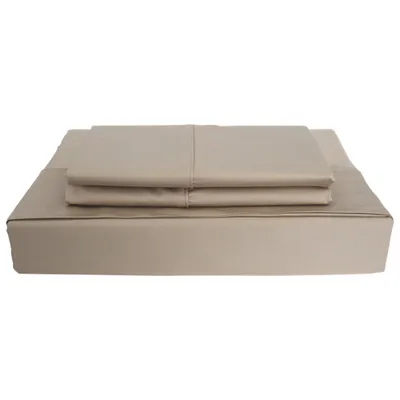 Maholi Bamboo Solid Collection 310 Thread Count Rayon Sheet Set - Double/Full - Taupe