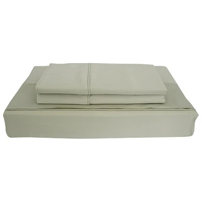 Ensemble de draps en rayonne contexture 310 Bamboo Solid de Maholi - Grand lit - Sauge