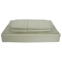 Ensemble de draps en rayonne contexture 310 Bamboo Solid de Maholi - Grand lit - Sauge