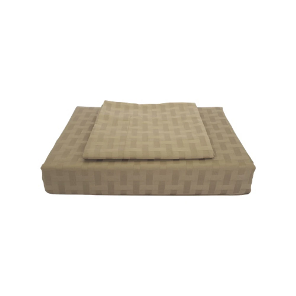 Ensemble housse de couette contexture 400 collection Bamboo de Maholi - Grand - Ivoire