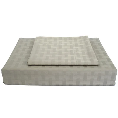 Ensemble housse de couette contexture 400 collection Bamboo de Maholi - Très grand - Gris