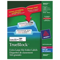 Extra large Avery Filing Labels (AVE35027) - 360 Pack - White