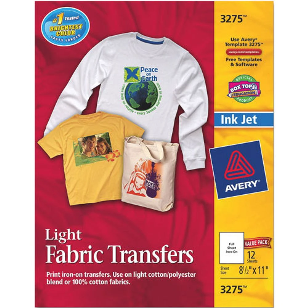 Avery Iron-On T-Shirt Transfers (AVE03275) - 12 Pack