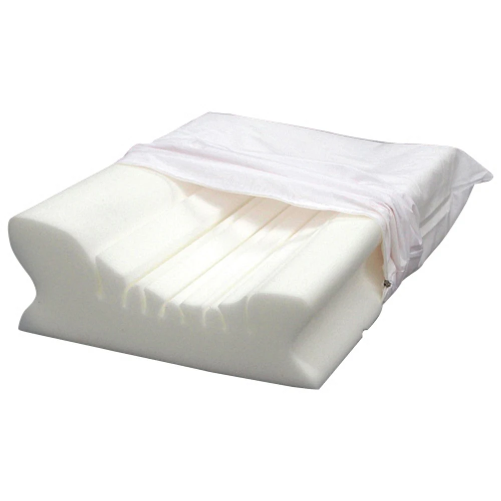 Oreiller en mousse pour le soutien du cou de BodyForm Orthopedic - Blanc