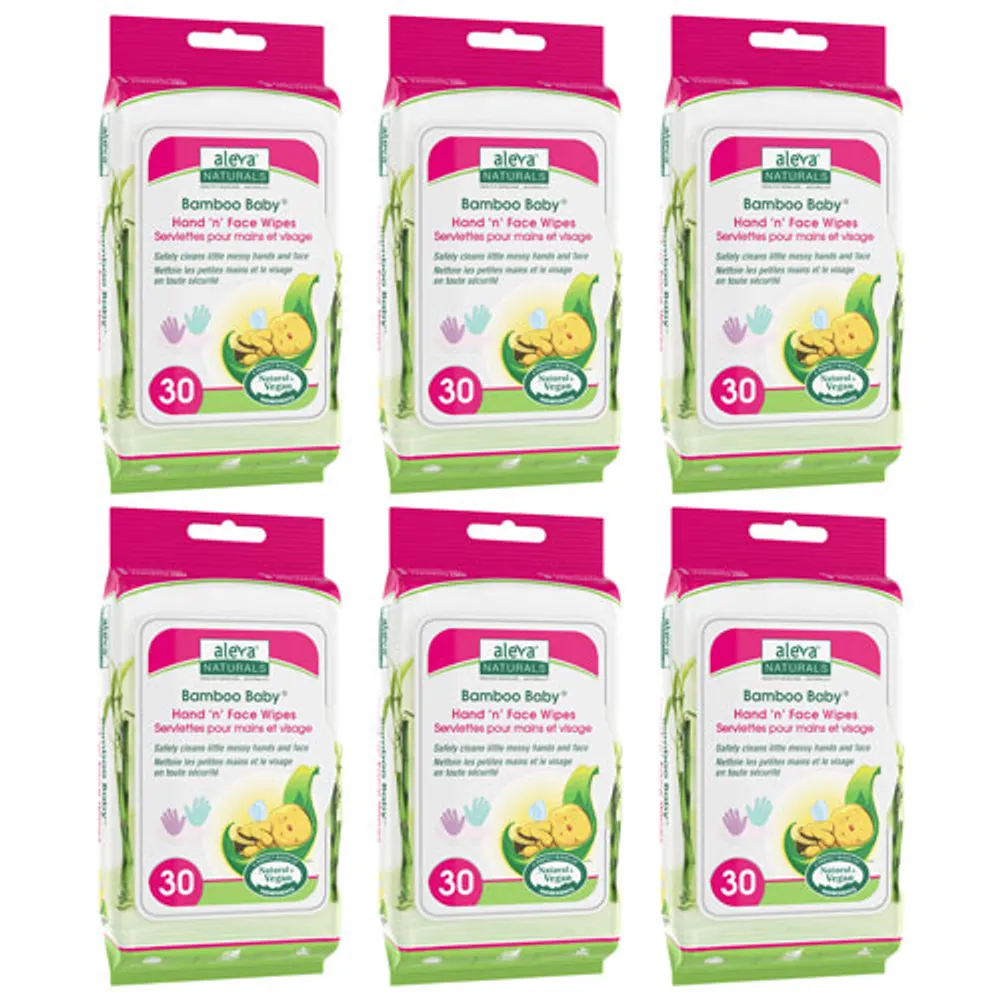 Aleva Naturals Bamboo Baby Hand 'n' Face Wipes - Economy Pack - 180 Wipes