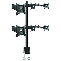 TygerClaw 13" - 24" Full Motion Monitor Desk Mount for 6 Monitors - Black