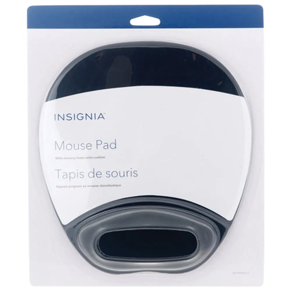 Insignia - Mouse Pad with Memory Foam Wrist Rest - Black