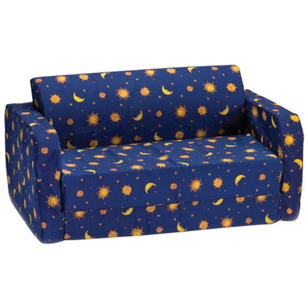 Comfy Kids - Polyester Kids Flip Sofa - Blue Galaxy