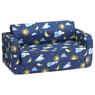 Comfy Kids - Polyester Kids Flip Sofa - Blue Moon & Stars