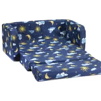 Comfy Kids - Polyester Kids Flip Sofa - Blue Moon & Stars