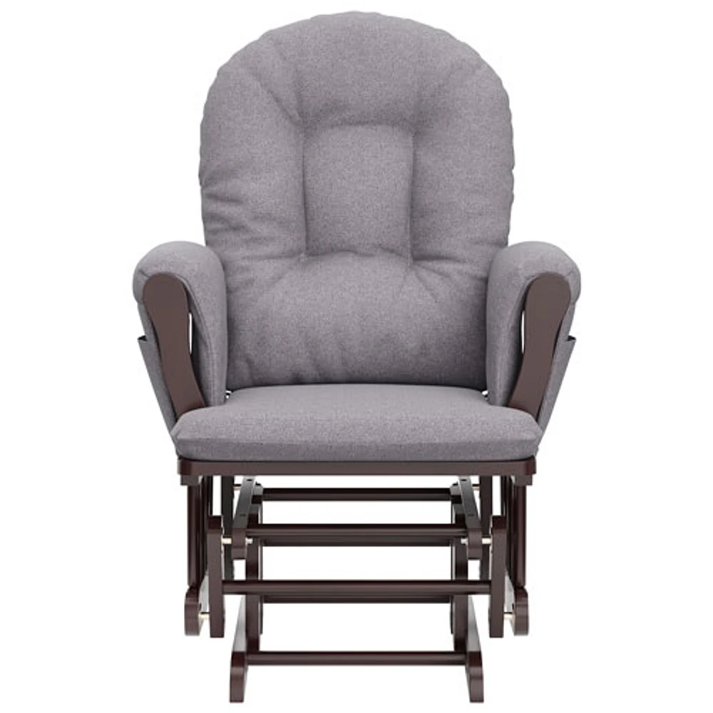 Fauteuil coulissant accoudoirs rembourrés et pouf Hoop de Storkcraft - Espresso - Tourbillon gris