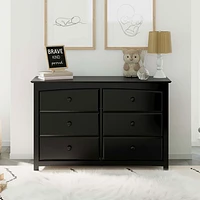 Storkcraft Kenton 6-Drawer Double Nursery Dresser-Black