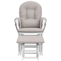 Stork Craft Hoop Custom Glider and Ottoman Set - White/Taupe Swirl