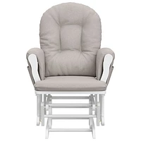 Stork Craft Hoop Custom Glider and Ottoman Set - White/Taupe Swirl