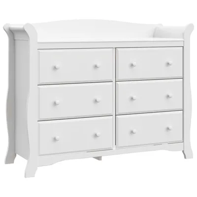 Storkcraft Avalon 6-Drawer Nursery Dresser-White