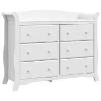 Storkcraft Avalon 6-Drawer Nursery Dresser-White