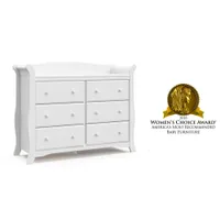 Storkcraft Avalon 6-Drawer Nursery Dresser-White