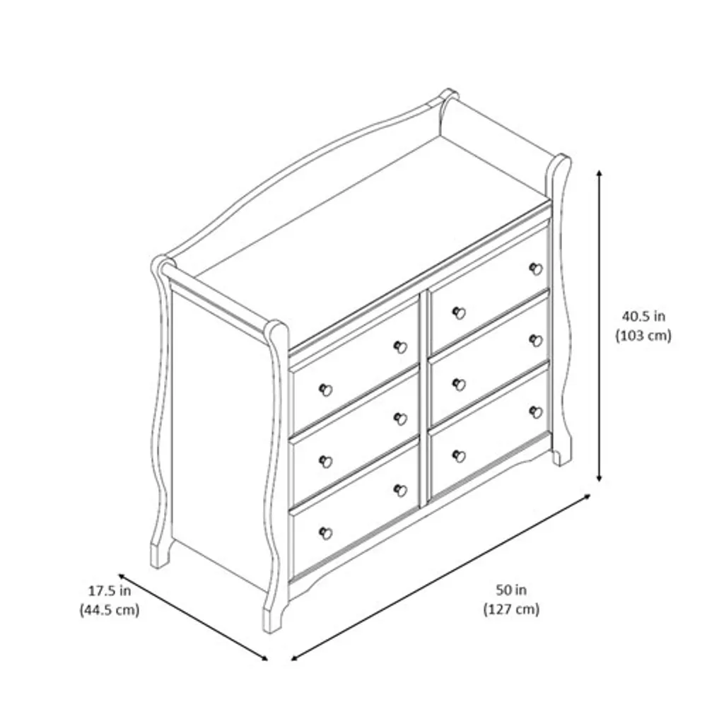 Storkcraft Avalon 6-Drawer Nursery Dresser-White