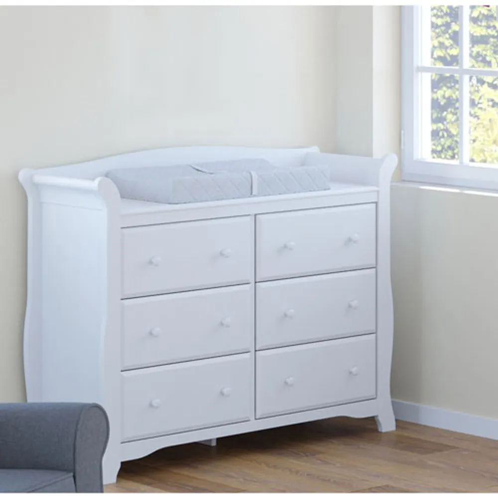 Storkcraft Avalon 6-Drawer Nursery Dresser-White