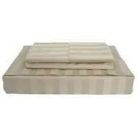 Maholi Damask Stripe Collection 310 Thread Count Bamboo Rayon Sheet Set - Twin - Beige