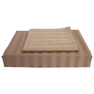 Ens. housse de douillette rayonne de bambou/contexture 310 Damask Stripe de Maholi- Grand lit- Vison