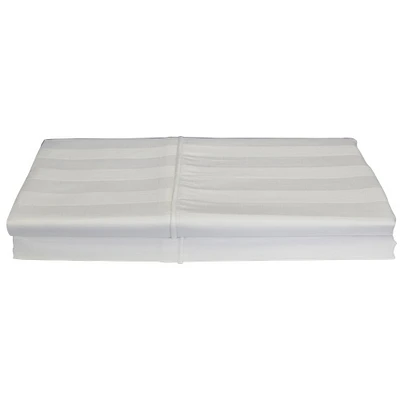 Ensemble de taies d'oreiller en rayonne cont. 310 Damask Stripe de Maholi - Très grand lit - Blanc
