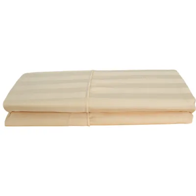 Maholi Damask Stripe Collection 310 Thread Count Rayon Pillowcases - Queen - Beige